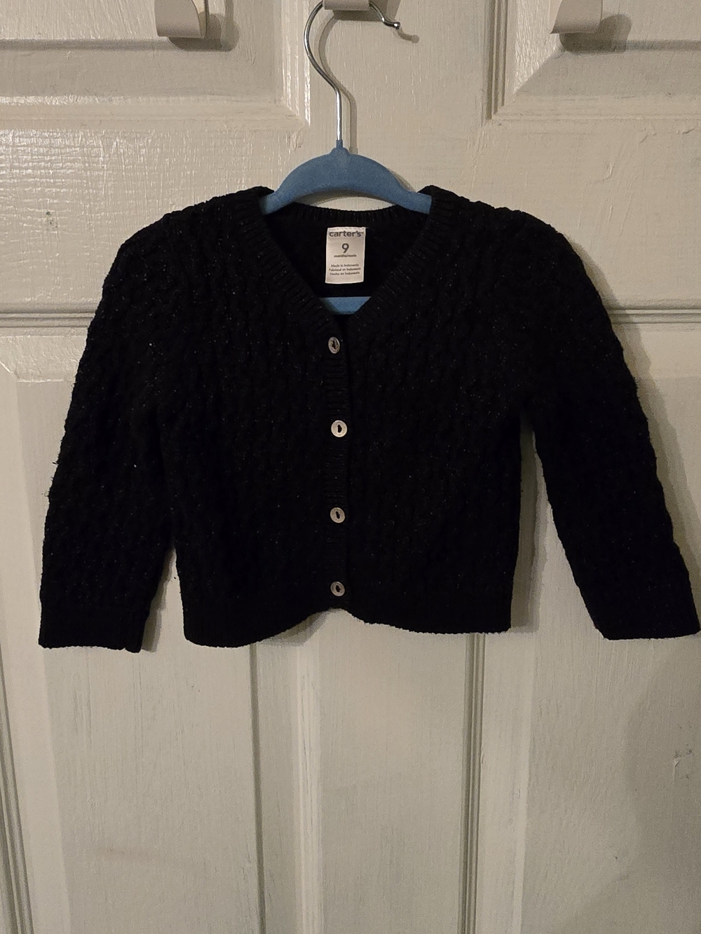 Carter's Black Cable Knit Button Cardigan